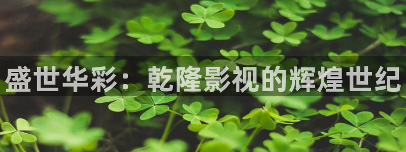 孕妇超碰：盛世华彩：乾隆影视的辉煌世纪